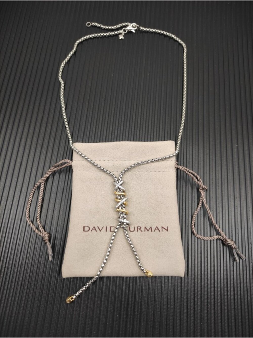 David Yurman silver chain two-tone Helena Y necklace